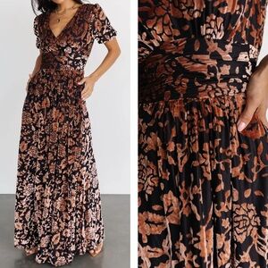Baltic Born Leslie Velvet Maxi Dress Black + Bronze